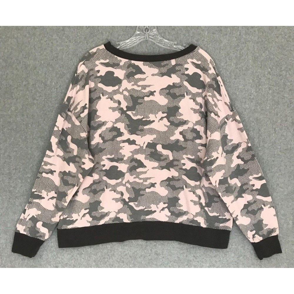 Reebok Crew Neck‎ Camo Pullover Womens XL Green Long Sleeve Outdoors Sweater